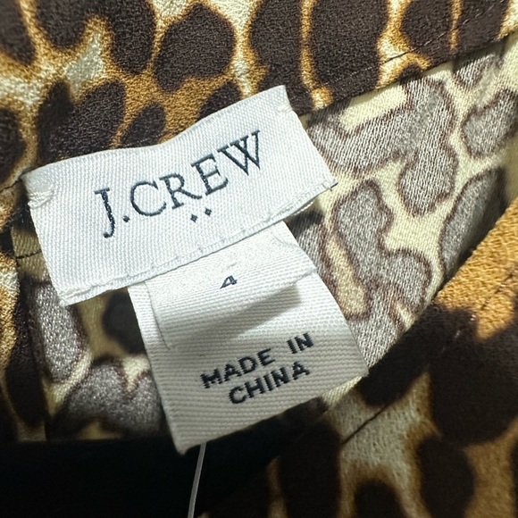J. Crew Cheetah Leopard Print Crepe Shift Dress sz 4 NWT New - Picture 3 of 6